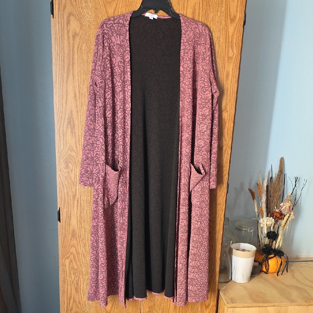 LuLaRoe Pink and Black Cardigan